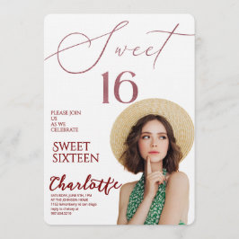 Elegant Sweet 16 Save the Date Birthday Kaart