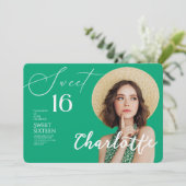 Elegant Sweet 16 Save the Date Birthday Kaart (Staand voorkant)