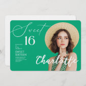 Elegant Sweet 16 Save the Date Birthday Kaart (Voorkant / Achterkant)