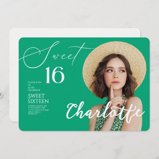 Elegant Sweet 16 Save the Date Birthday Kaart (Voorkant / Achterkant)