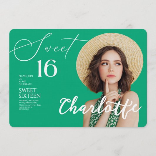 Elegant Sweet 16 Save the Date Birthday Kaart (Voorkant)