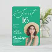 Elegant Sweet 16 Save the Date Birthday Kaart (Staand voorkant)