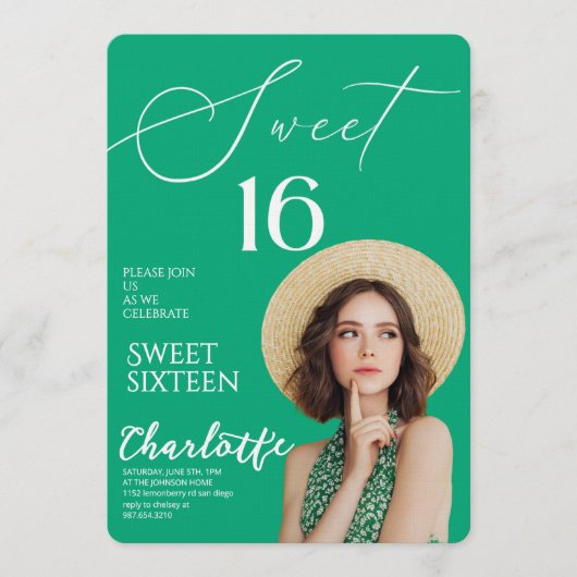Elegant Sweet 16 Save the Date Birthday Kaart (Voorkant)