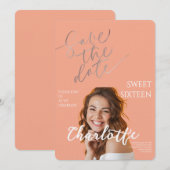 Elegant Sweet 16 Save the Date Birthday Kaart (Voorkant / Achterkant)