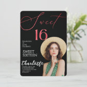 Elegant Sweet 16 Save the Date Birthday Kaart (Staand voorkant)