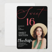 Elegant Sweet 16 Save the Date Birthday Kaart (Voorkant / Achterkant)