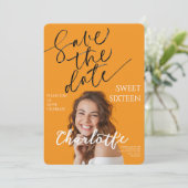 Elegant Sweet 16 Save the Date Birthday Kaart (Staand voorkant)