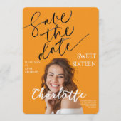 Elegant Sweet 16 Save the Date Birthday Kaart (Voorkant)