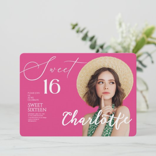 Elegant Sweet 16 Save the Date Birthday Kaart (Staand voorkant)