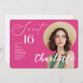 Elegant Sweet 16 Save the Date Birthday Kaart (Voorkant / Achterkant)