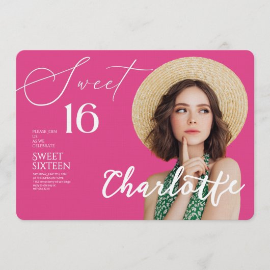 Elegant Sweet 16 Save the Date Birthday Kaart (Voorkant)