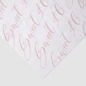 Elegant Sweet 16 Script kalligrafie patroon roze Tissuepapier (Detail)