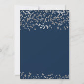 Elegant Sweet 16 Silver & Navy Folie Confetti Kaart (Achterkant)