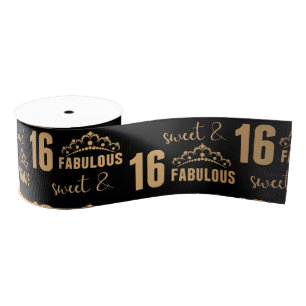 Elegant Sweet 16 Typografie Grosgrain Lint