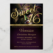Elegant Sweet 16 Uitnodiging tot Folie (Voorkant)