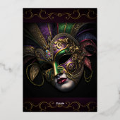 Elegant Sweet 16 Uitnodiging tot Folie (Achterkant)