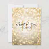 Elegant Sweet 16 Verjaardag Gouden Glitter Lights Kaart (Achterkant)