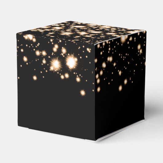 Elegant Sweet 16 Verjaardag Midnight Glam Gold Bedankdoosjes (Achterkant)