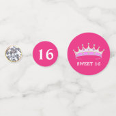 Elegant Sweet 16 verjaardag op Magenta Pink Confetti (Achterkanten)