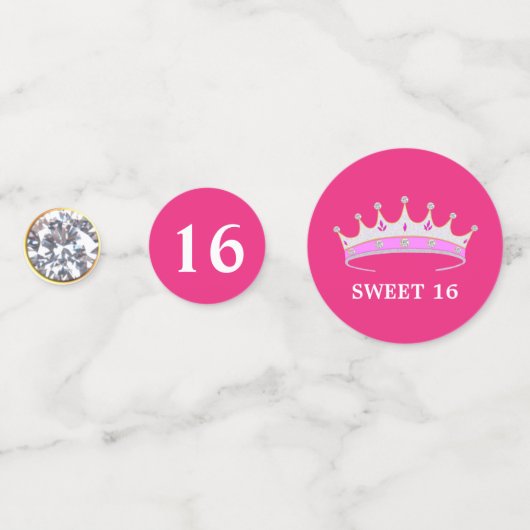Elegant Sweet 16 verjaardag op Magenta Pink Confetti (Achterkanten)