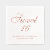 Elegant Sweet 16 verjaardagsfeestje Folie Servetten (Voorkant)