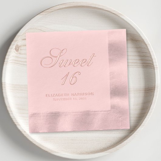 Elegant Sweet 16 verjaardagsfeestje Folie Servetten