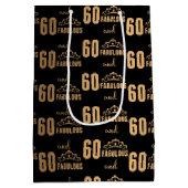 Elegant Sweet 60 Typografie Medium Cadeauzakje (Achterkant)