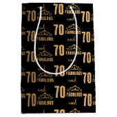 Elegant Sweet 70 Typografie Medium Cadeauzakje (Voorkant)