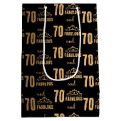 Elegant Sweet 70 Typografie Medium Cadeauzakje (Achterkant)