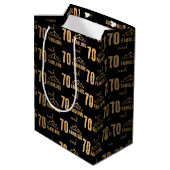 Elegant Sweet 70 Typografie Medium Cadeauzakje (Achterkant Gekanteld)