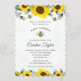 Elegant Sweet As Can Bee Zonnebloemen Baby shower Kaart