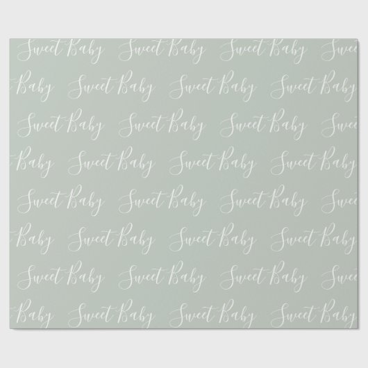 Elegant Sweet Baby Sage Green Cadeaupapier (Vlak)