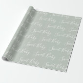 Elegant Sweet Baby Sage Green Cadeaupapier (Uitgerold)