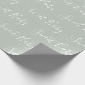 Elegant Sweet Baby Sage Green Cadeaupapier (Hoek)