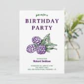 Elegant Sweet Blackberry verjaardagsfeestje Kaart (Staand voorkant)