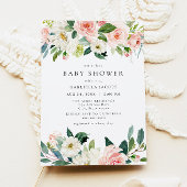 Elegant & Sweet Blush Roze Bloemen Meisje Baby sho Kaart