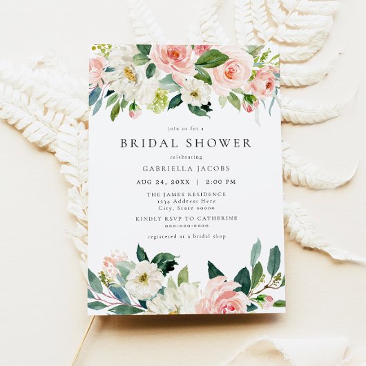 Elegant & Sweet Blush Roze Bloemen Vrijgezellenfee Kaart