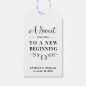 Elegant Sweet die eindigt op een nieuwe bruiloft F Cadeaulabel (Achterkant)