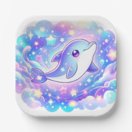Elegant Sweet Dolphin Baby shower Papieren Bordje