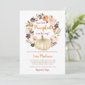 Elegant Sweet Little Pumpkin Baby shower Kaart (Staand voorkant)