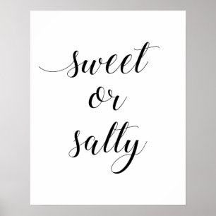 Elegant Sweet of Salty Wedding Sign Poster