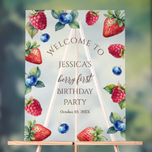Elegant Sweet One Berry Eerste Verjaardag Welkom Acryl Bord
