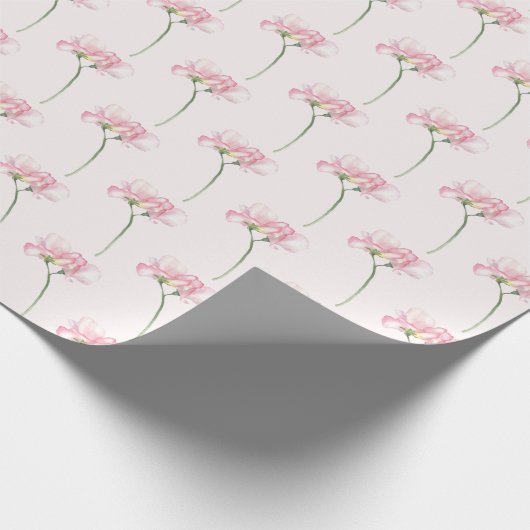 Elegant Sweet Pea Floral Pattern Cadeaupapier (Hoek)
