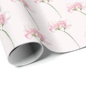 Elegant Sweet Pea Floral Pattern Cadeaupapier (Rol Hoek)
