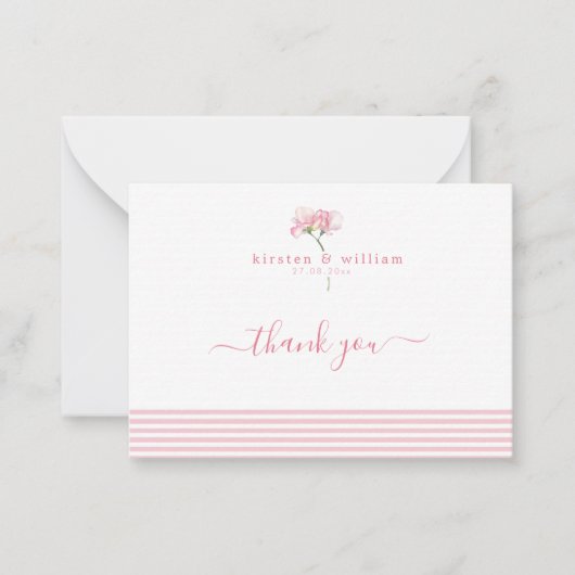 Elegant Sweet Pea Flowers - Gepersonaliseerd Dank  Notitiekaartje (Voorkant)