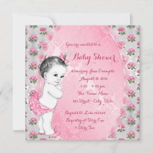 Elegant Sweet Pink Baby shower Kaart