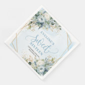 Elegant Sweet Sixteen 16 Dusty Blue Floral Party  Servet (Hoek)