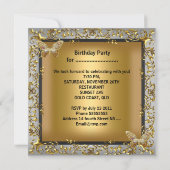 Elegant Sweet Sixteen 16 Gold Butterfly Kaart (Achterkant)