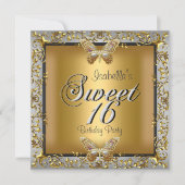 Elegant Sweet Sixteen 16 Gold Butterfly Kaart (Voorkant)