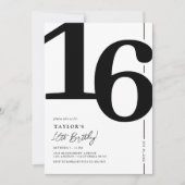 Elegant Sweet Sixteen 16e verjaardag Kaart (Voorkant)